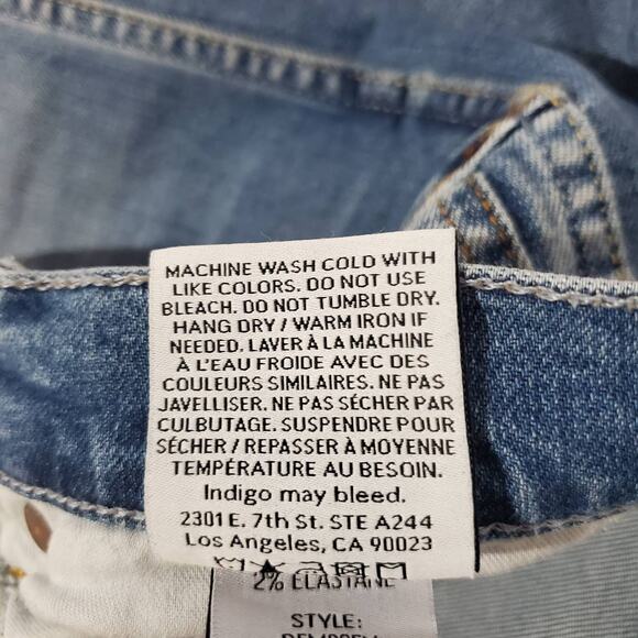 Boyish by Her Dempsey Distressed Button Fly Jeans Womens Size 29 Straight Leg - Picture 14 of 16